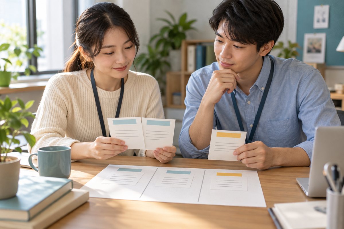 两名同事将回复按可合并和需分开条件整理